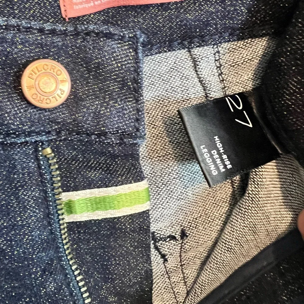 Anthropologie Pilcro High Rise Shimmer‎ Denim Jeans Legging Size 27